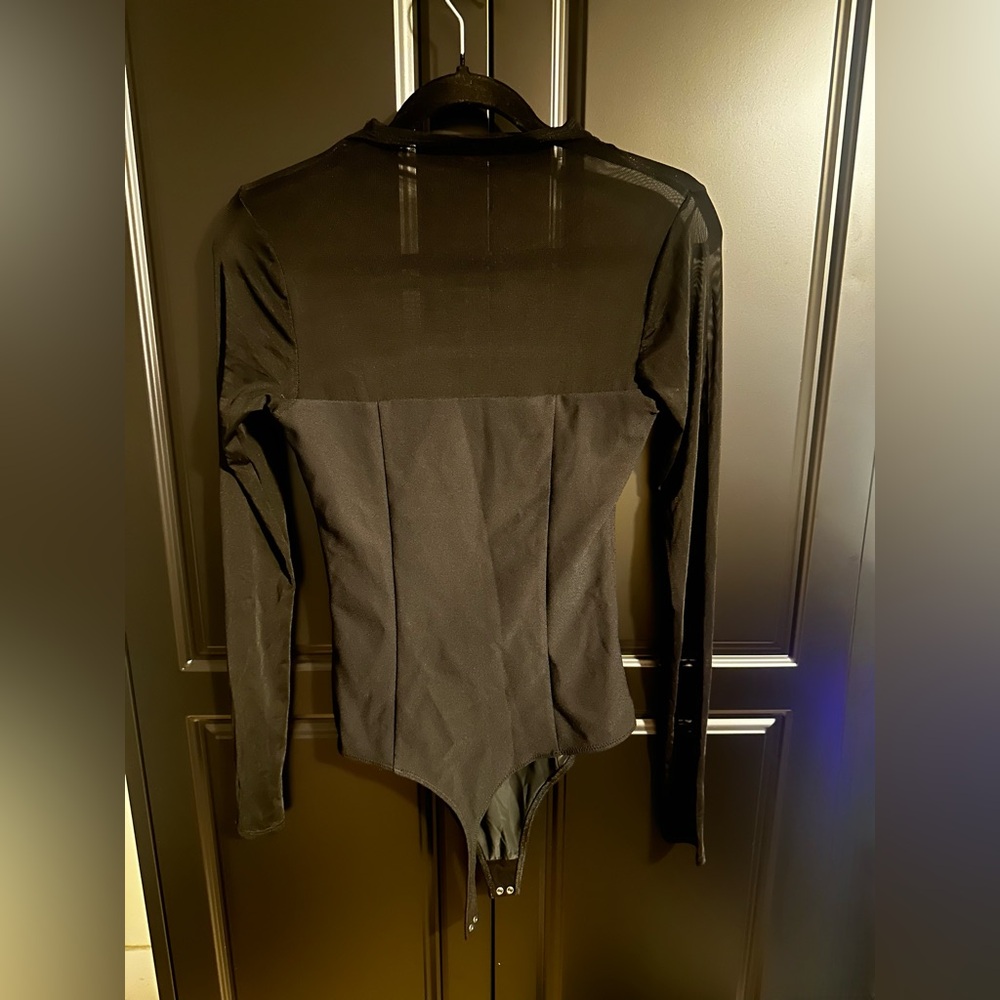 Abercrombie & Fitch Black Sheer Corset Bodysuit - Picture 2 of 3